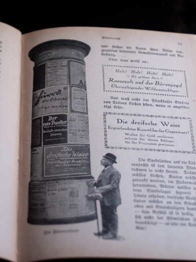 1916年『ザッペルンデ・ラインヴァント（活動寫眞）』映画広告用の塔